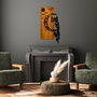 Wallity Owl Escultura de pared de madera y metal en nogal y negro
